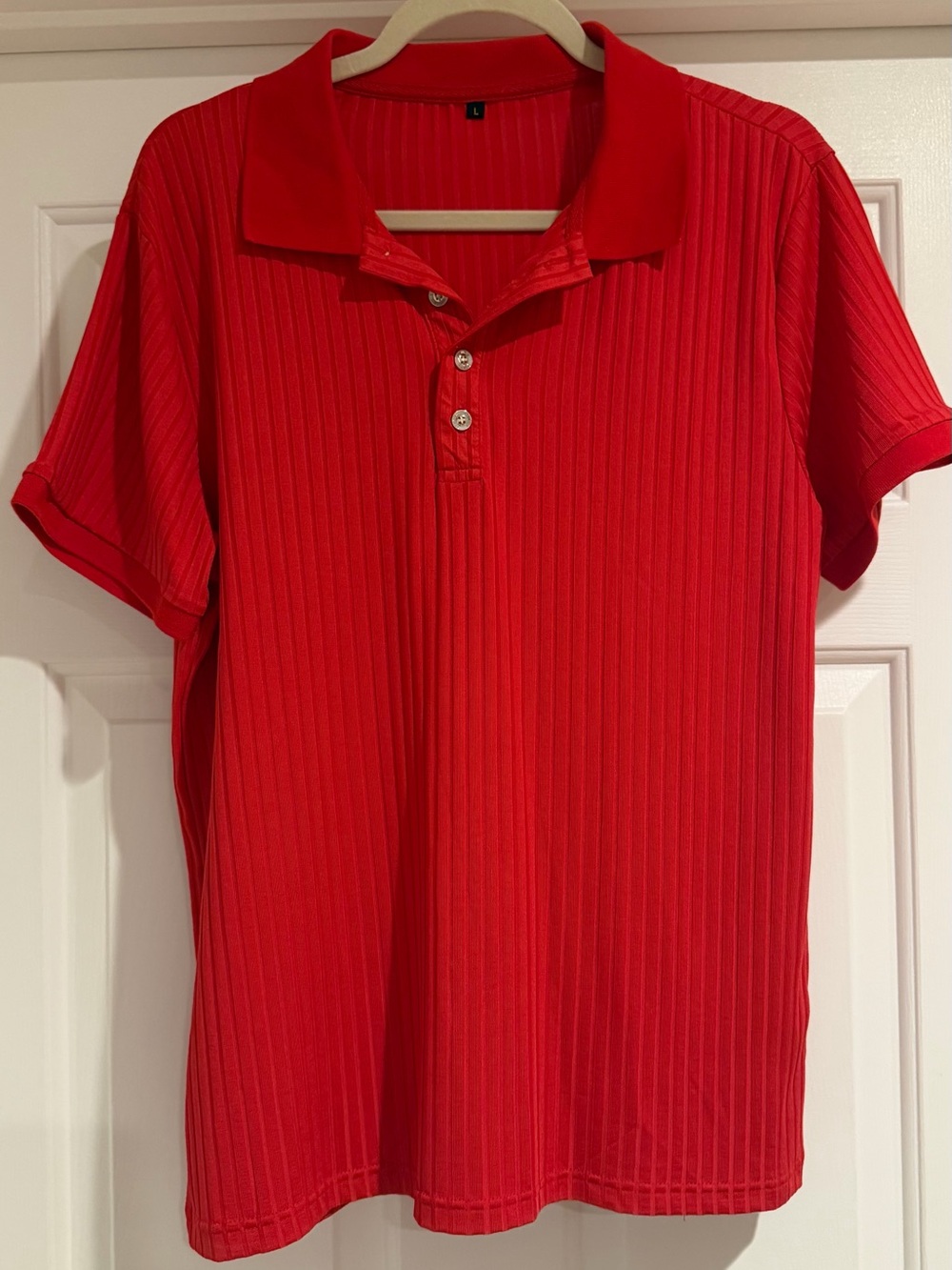 Men’s Red Ribbed Polo Shirt